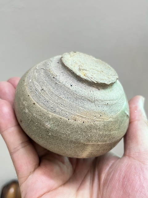 古玩陶瓷龍泉青瓷雙系水盂真品鑒賞圖