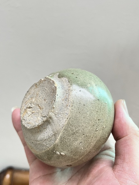 古玩陶瓷龍泉青瓷雙系水盂真品鑒賞圖