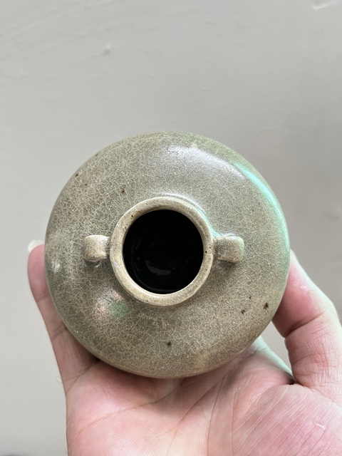 古玩陶瓷龍泉青瓷雙系水盂真品鑒賞圖