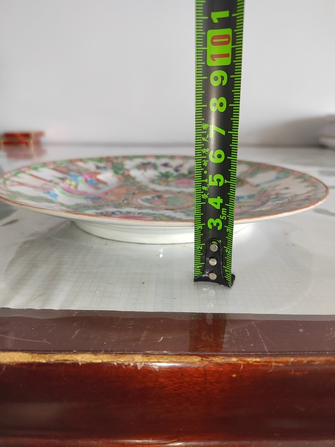 古玩陶瓷人物花鳥蝶紋廣彩盤拍賣,當前價格600元