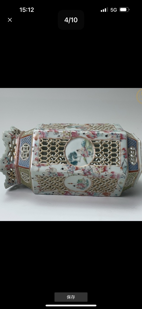 古玩陶瓷粉彩燈罩真品鑒賞圖
