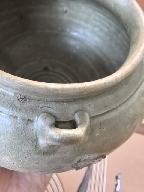 古玩陶瓷南北朝時期越窯青瓷四系罐拍賣,當前價格5980元