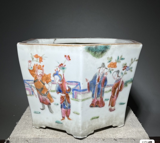 古玩陶瓷花盆真品鑒賞圖