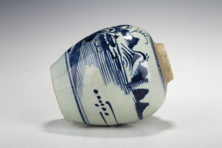 古玩陶瓷清乾隆·青花山水人物紋罐真品鑒賞圖