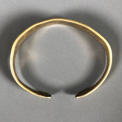 古玩雜項宋遼包金銀手鐲真品鑒賞圖