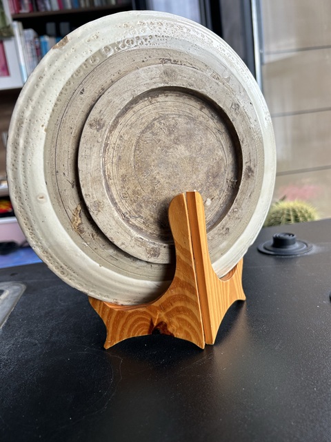 古玩陶瓷磁州窯白地黑花菊紋盤真品鑒賞圖