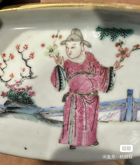 古玩陶瓷十二花神粉彩四系一品鍋真品鑒賞圖