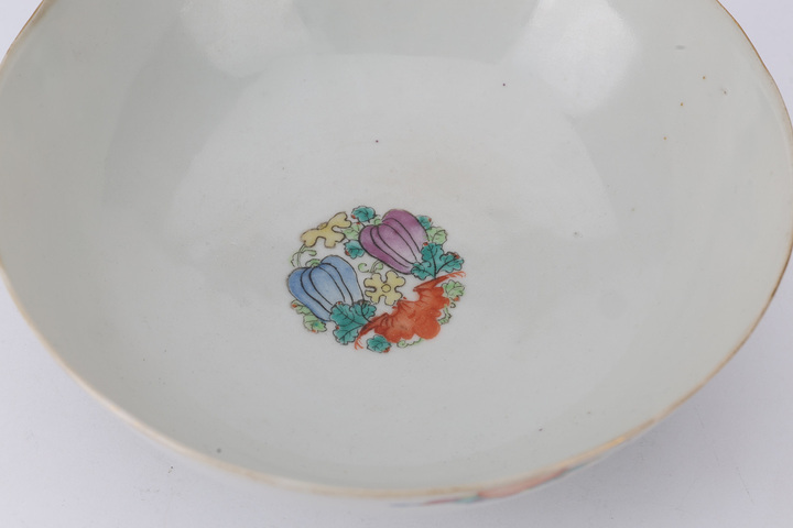 古玩陶瓷鹿紋粉彩碗真品鑒賞圖