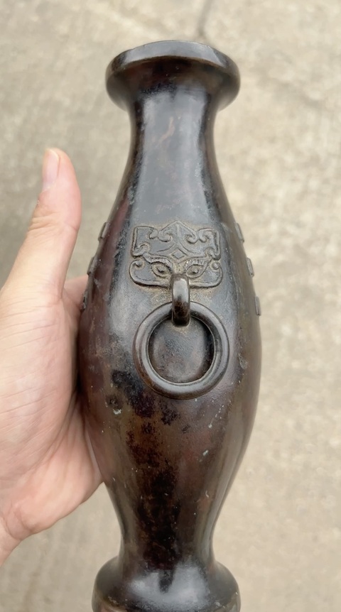 古玩銅器銅瓶真品鑒賞圖