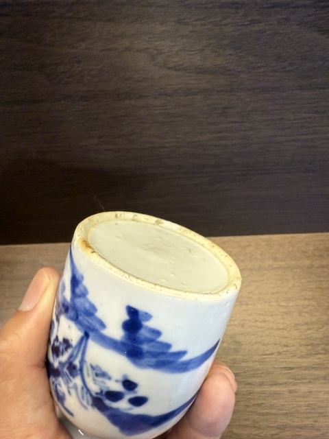 古玩陶瓷晚清青花山水水盂拍賣，當(dāng)前價格680元