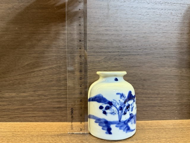 古玩陶瓷晚清青花山水水盂拍賣，當(dāng)前價格680元