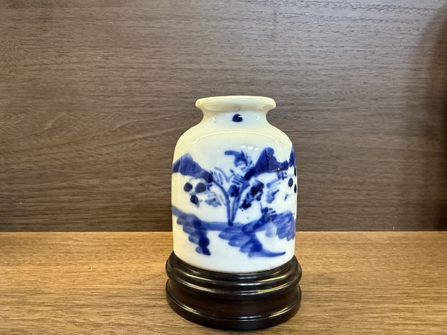 古玩陶瓷晚清青花山水水盂拍賣，當(dāng)前價格680元