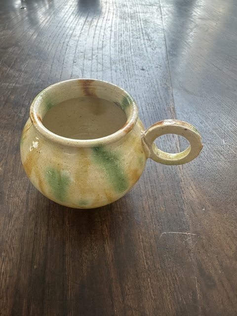 古玩陶瓷唐三彩把杯真品鑒賞圖