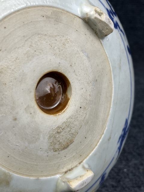 古玩陶瓷康熙青花雙龍戲珠紋三足羅漢爐真品鑒賞圖
