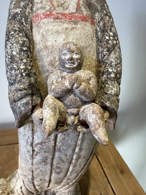 古玩陶瓷唐·彩繪抱嬰肥婆俑拍賣,當前價格65000元