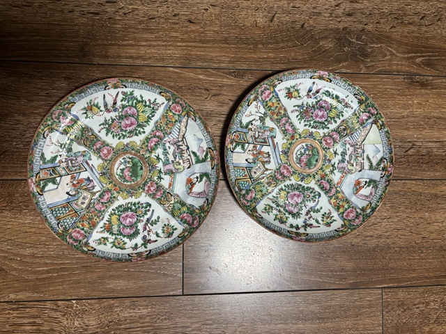 古玩陶瓷廣彩人物故事紋盤真品鑒賞圖