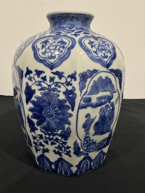 古玩陶瓷青花人物紋罐真品鑒賞圖