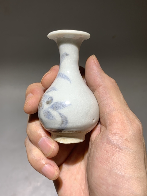 古玩陶瓷青花花卉紋玉壺春瓶真品鑒賞圖