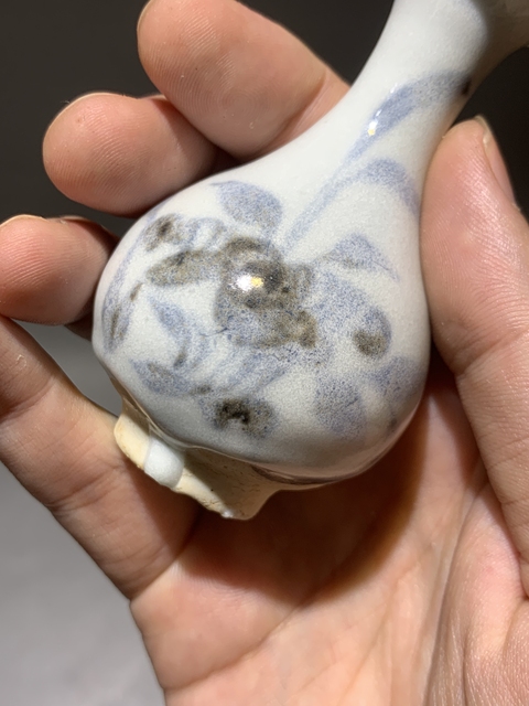 古玩陶瓷青花花卉紋玉壺春瓶真品鑒賞圖