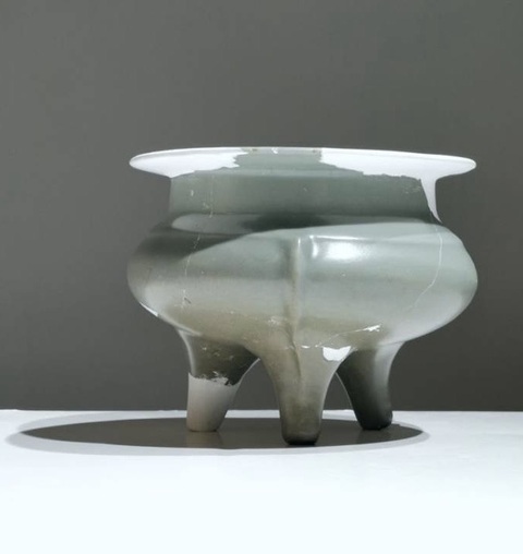 古玩陶瓷青瓷鬲式爐標本真品鑒賞圖