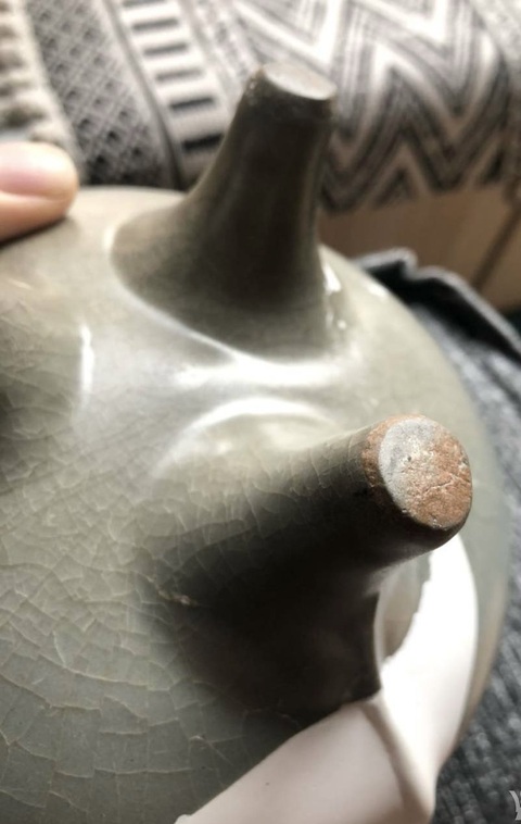 古玩陶瓷青瓷鬲式爐標本真品鑒賞圖