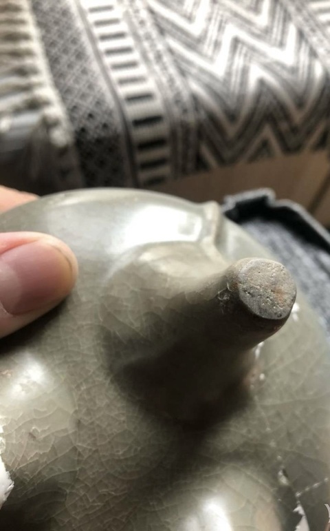 古玩陶瓷青瓷鬲式爐標本真品鑒賞圖