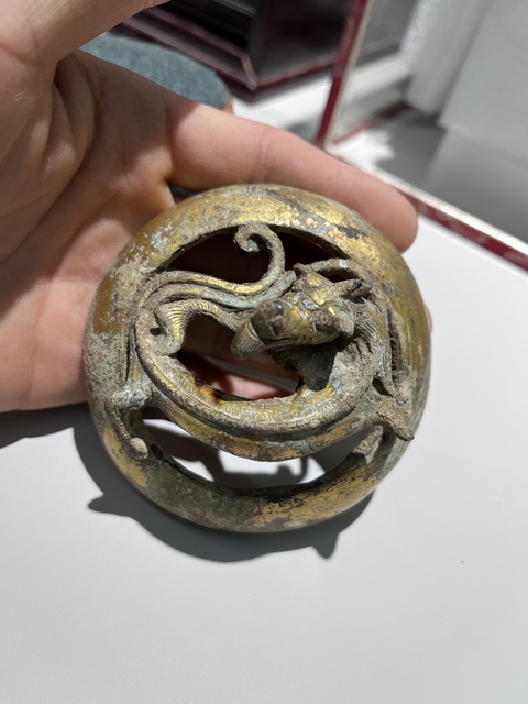 古玩銅器蟠龍?chǎng)探鸸倜倍κ綘t真品鑒賞圖