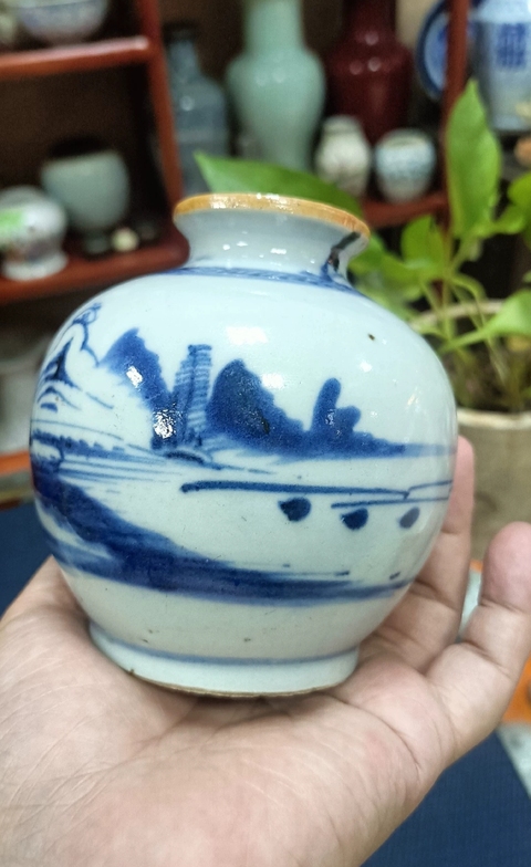 古玩陶瓷乾隆青花小罐拍賣,當前價格980元