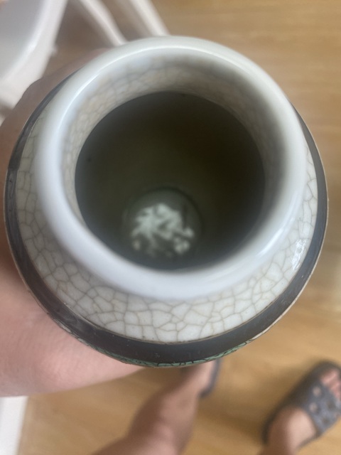 古玩陶瓷哥釉五彩花鳥紋蓋瓶真品鑒賞圖