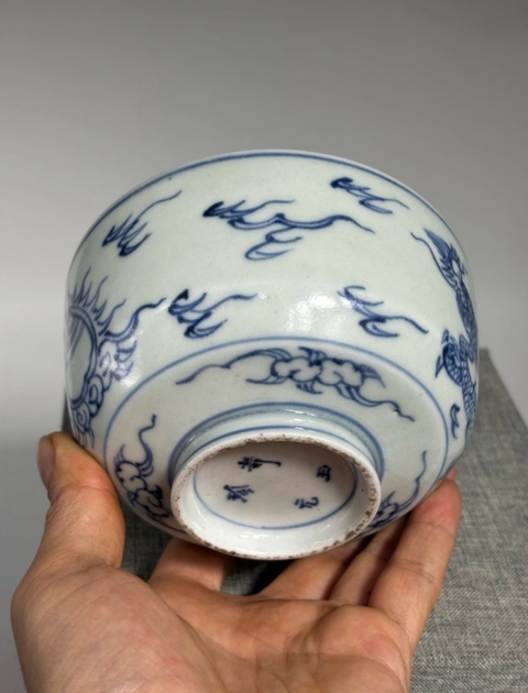 古玩陶瓷龍紋青花碗真品鑒賞圖