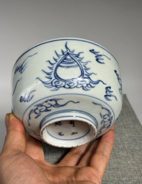 古玩陶瓷龍紋青花碗真品鑒賞圖