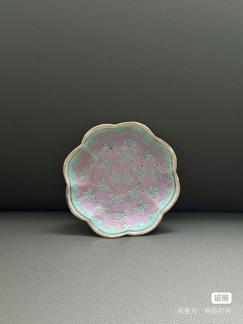 古玩陶瓷光緒粉彩供碟真品鑒賞圖