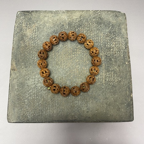 古玩陶瓷果核手鏈真品鑒賞圖