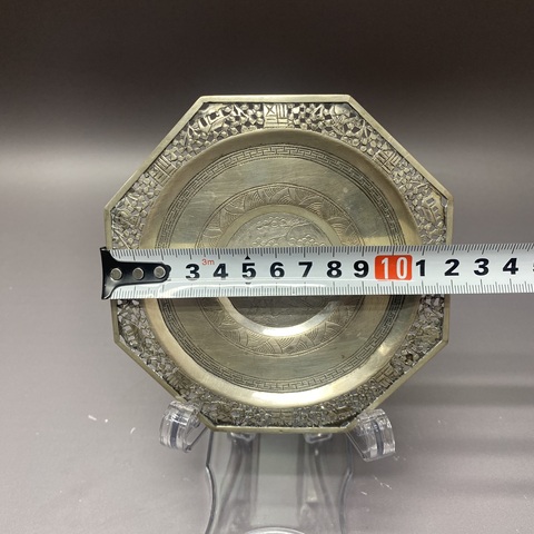 古玩陶瓷民國·人物故事·八角銀盤拍賣,當前價格569元