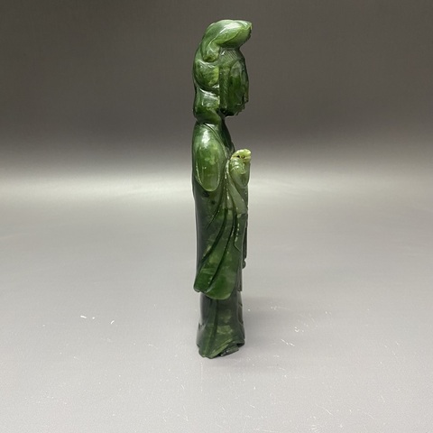 古玩陶瓷和田碧玉觀音塑像真品鑒賞圖