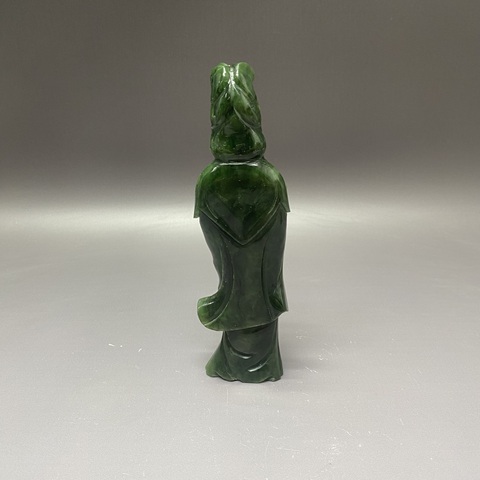 古玩陶瓷和田碧玉觀音塑像真品鑒賞圖