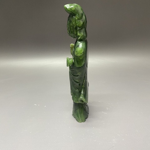 古玩陶瓷和田碧玉觀音塑像真品鑒賞圖