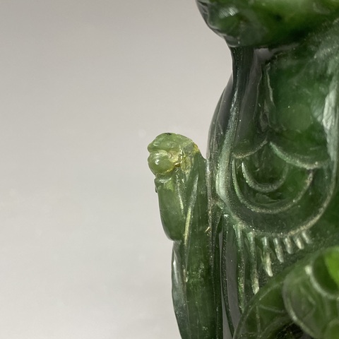 古玩陶瓷和田碧玉觀音塑像真品鑒賞圖