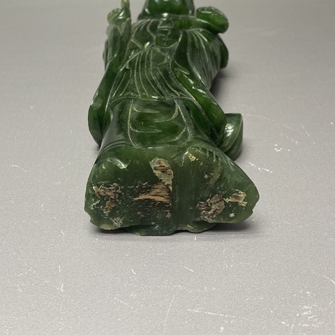 古玩陶瓷和田碧玉觀音塑像真品鑒賞圖