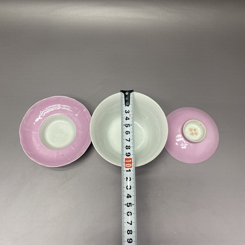 古玩陶瓷胭脂水釉三才蓋杯真品鑒賞圖