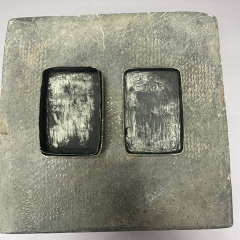 古玩陶瓷民國黃銅詩紋墨盒真品鑒賞圖