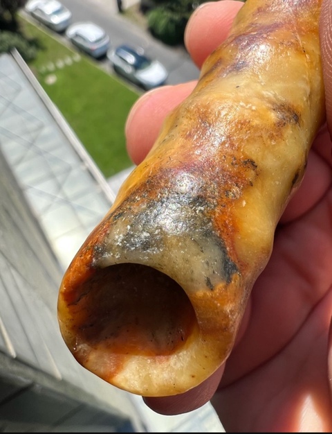 古玩玉器仿古玉管真品鑒賞圖