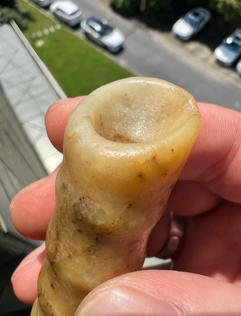 古玩玉器仿古玉管真品鑒賞圖
