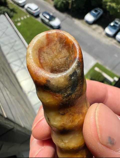 古玩玉器仿古玉管真品鑒賞圖