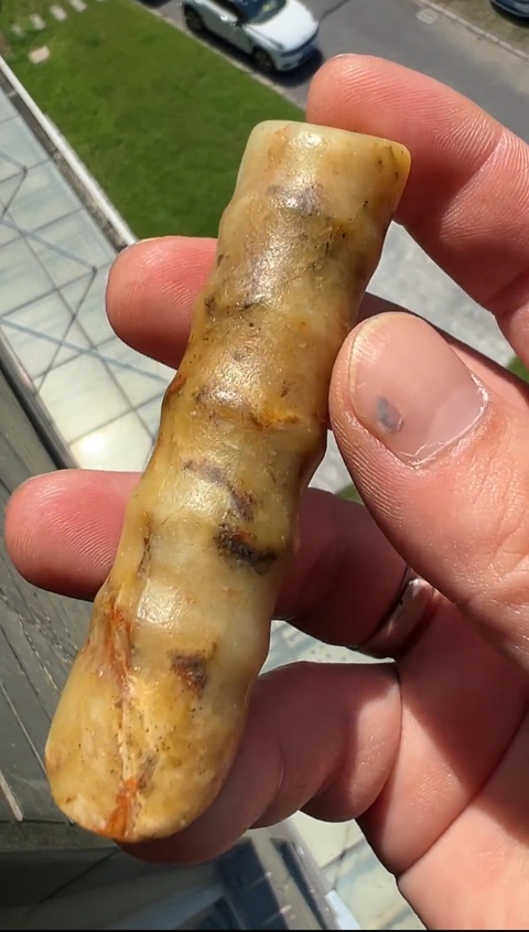 古玩玉器仿古玉管真品鑒賞圖