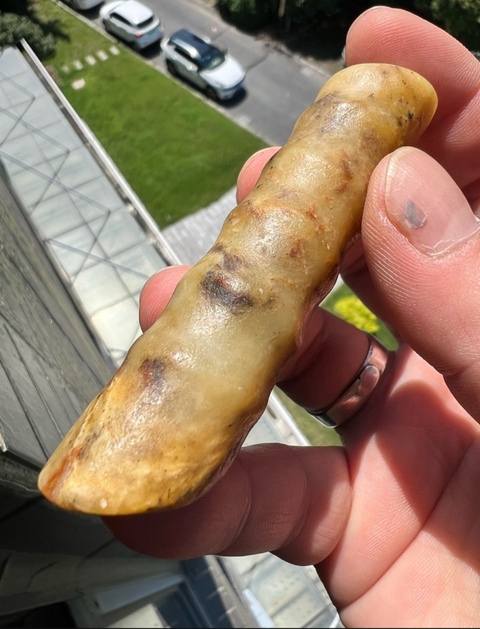 古玩玉器仿古玉管真品鑒賞圖