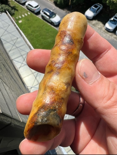 古玩玉器仿古玉管真品鑒賞圖