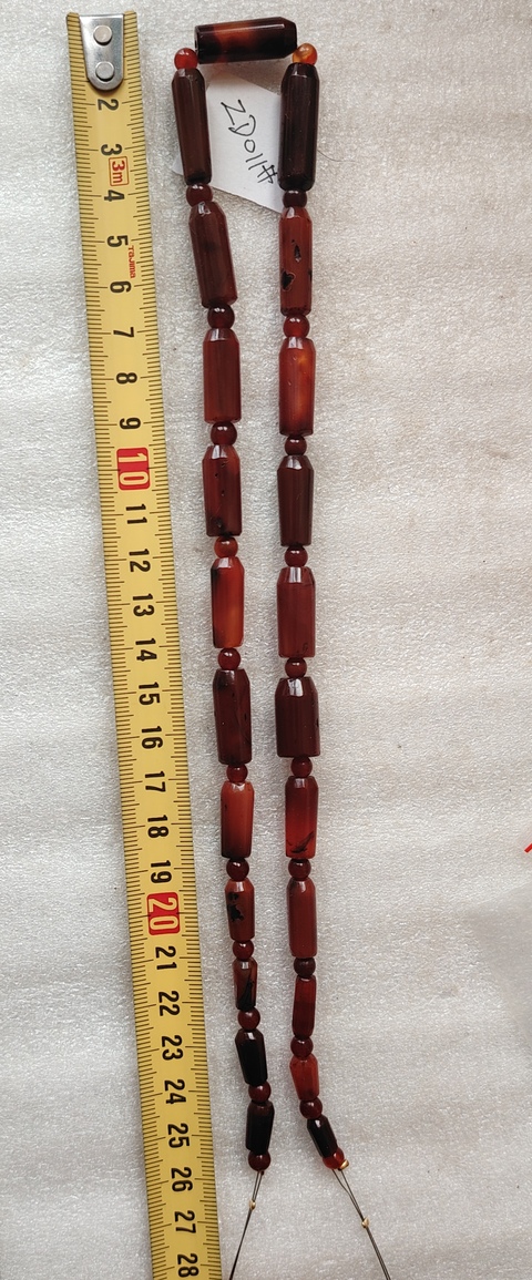 古玩玉器天然紅瑪瑙珠串真品鑒賞圖