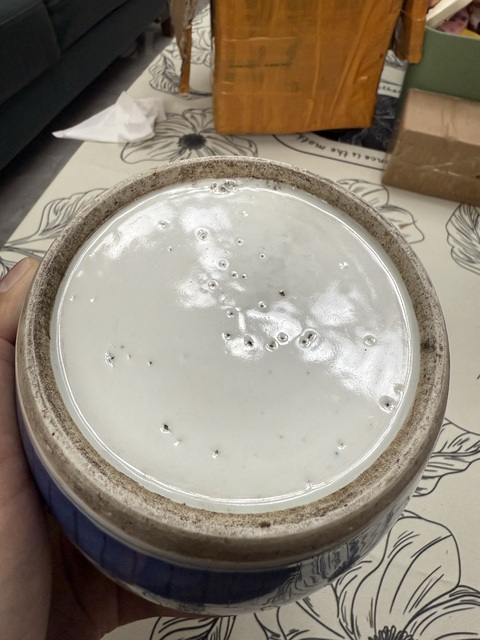 古玩陶瓷清中期 青花雙喜罐真品鑒賞圖