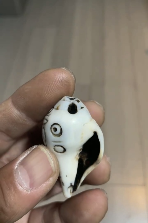 古玩銅器法螺真品鑒賞圖